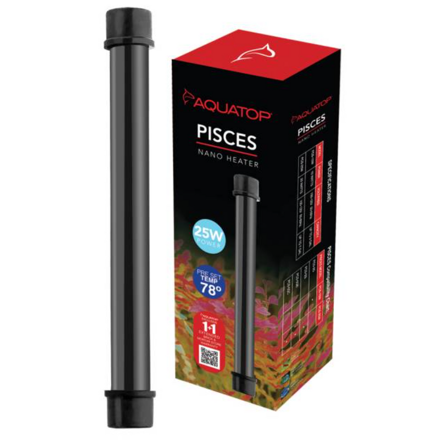 AQUATOP PCS-25W Pisces Nano Heater: 25W Pre-set to 78F, Up to 8gal, Fits PCS-5G, PCS-5GB & PCS-5GC