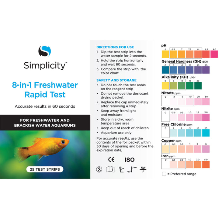 8-in-1 Freshwater Rapid Test - 25 Test Strips
