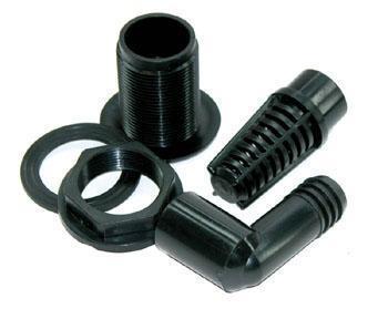 Lifegard Bulkhead Kit 3/4" Black Slip