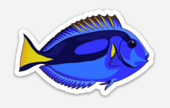 Blue Tang Sticker 3"