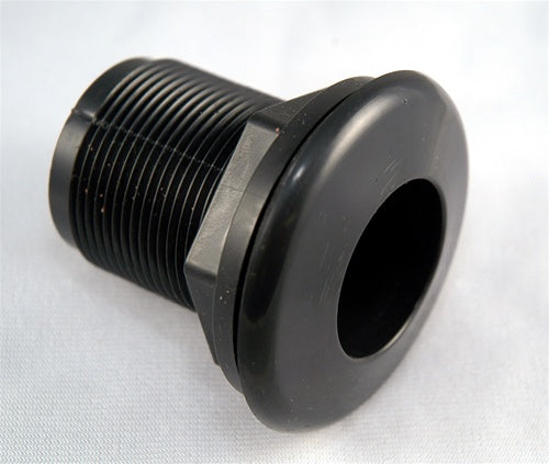 Schedule 40 Bulkhead 1.5" SxS Black (Hole size 2-3/8")