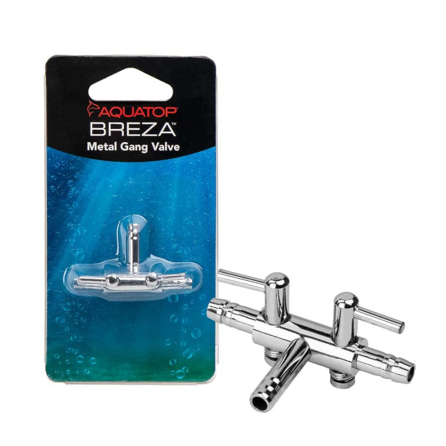 Aquatop BREZA Metal Gang Valve 2-Way Silver 1ea